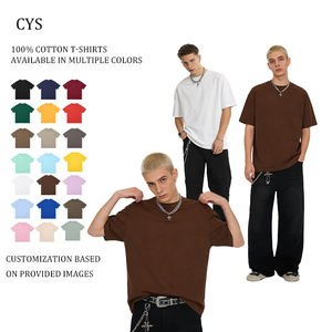 Camiseta Básica de Algodón 100%, Tejido Grueso de 230g, Color Azul Marino Sólido, Estilo Casual para <span class=keywords><strong>Hombre</strong></span> y Mujer - Product Image 4