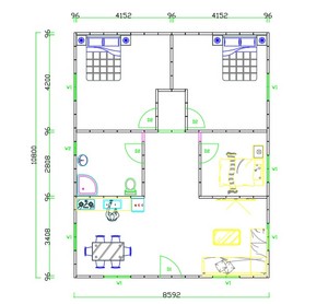 Villa préfabriquée de 93 <span class=keywords><strong>m2</strong></span> avec trois chambres, design moderne, panneaux sandwich ignifuges A1, avec carport, À VENDRE - Product Image 6