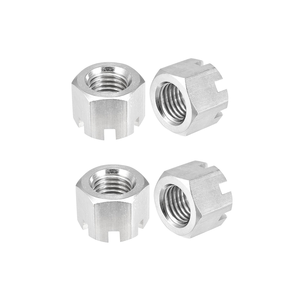 Écrous d'arbre d'entraînement hexagonaux fendus <span class=keywords><strong>et</strong></span> châteaux de qualité médicale <span class=keywords><strong>nickel</strong></span>és de haute qualité DIN935 - Product Image 1
