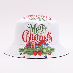 Chapeau Bob Réversible Imprimé Père Noël et Renne pour l'Extérieur, Protection Solaire, Chapeau de Pêcheur Festif pour les Vacances et les Voyages - Product Image 5