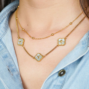 Collares de Moda 2026 con Dijes, Acero Inoxidable 316L, Chapado en Oro PVD de 18k, Collar con Letra de Concha, Nombre Personalizado para Mujer - Product Image 2