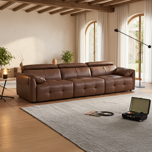 Canapé-lit modulable en tissu avec cadre en bois carré moderne Modasi, trois places, pour salon, appartement, villa - Product Image 1