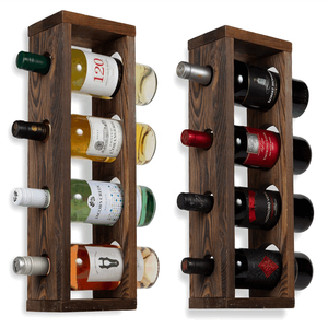 Estante de Pared para 4 Botellas Estilo Shabby Chic, 100% Madera de Pino, Decoración del Hogar Conveniente, Estante para Copas de Vino de Madera Más Vendido - Product Image 4