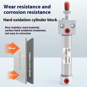 <span class=keywords><strong>Mini</strong></span> cylindre en acier inoxydable avec tête carrée MARU20 25 32 40X25X50X75X100X125 puissance pneumatique à piston plat domestique - Product Image 3