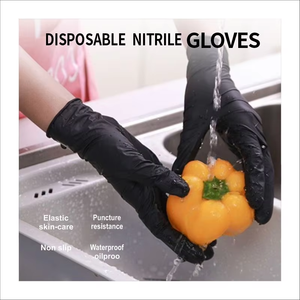 Gants d'examen médical jetables sans poudre plaque d'usine lave-vaisselle en plastique Nitrile matériel pratique pour les examens - Product Image 6