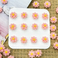 Anting-anting resin tiga dimensi multi-layer motif bunga Hibiscus dan Peony dua warna, aksesoris DIY buatan tangan yang dapat dipakai.
