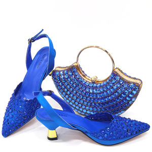 Shoe and <b>bag</b> set combination: Pointed-toe hollow diamond shoes + Fan-shaped wrist <b>bag</b>. All in pure diamond color and mixed color - Product Image 3
