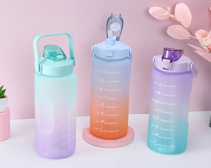 Large Capacity 2L Gradient Color Water Cup for Summer Fitness Sports Oversized <b>Straw</b> Kettle with Factory Shipment for Camping - Product Image 5