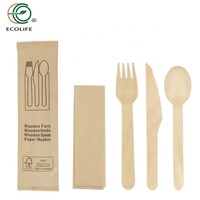 Couverts en bois jetables biodégradables de taille personnalisable couteaux cuillères fourchettes en bois de bouleau pour les fêtes de cuisine