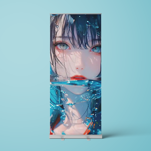 Support de bannière enroulable en aluminium léger et pliable - Présentoir publicitaire extérieur portable - Product Image 2