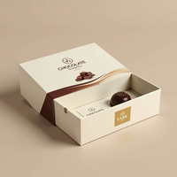 Boîte d'emballage cadeau de luxe personnalisée en carton papier recyclé boîte de chocolat en feuille d'or estampée à chaud