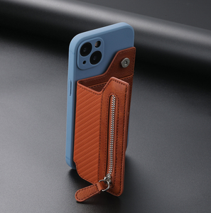 กระเป๋าใส่บัตรแบบซิปอเนกประสงค์สำหรับโทรศัพท์มือถือ ที่ยึดโทรศัพท์ กระเป๋าใส่บัตรแบบกาวติด กระเป๋าใส่บัตรแบบส่วนตัว - Product Image 4