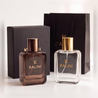 Flacon de parfum de luxe 50 ml vide en verre carré, design unique, étiquette personnalisée, parfum de niche, avec boîte – Fournisseur d'usine
