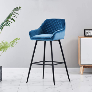 Cómoda <span class=keywords><strong>Silla</strong></span> de Bar de lujo suministro directo de fábrica <span class=keywords><strong>Silla</strong></span> de Bar de alta calidad <span class=keywords><strong>terciopelo</strong></span> <span class=keywords><strong>verde</strong></span> marco estable de madera y metal - Product Image 4