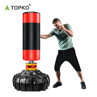 TOPKO Sac d'entraînement de boxe avec base Sac de sable vertical domestique pour adultes et enfants