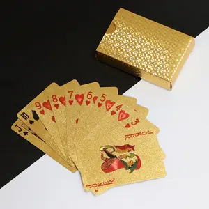 Logo kustom kualitas tinggi kartu emas cetak permainan kartu pesta sublimasi kustom