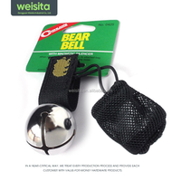 Clochette en métal personnalisée OEM avec silencieux magnétique et sangle auto-agrippante pour la randonnée, le camping, le sac à dos, avertissement de sécurité en extérieur