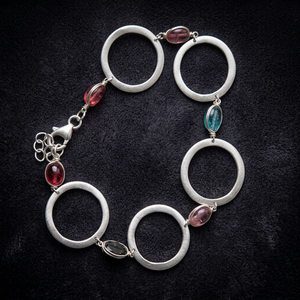 925 Sterling Silver <b>Bracelet</b> with Large <b>Gemstones</b> Elegant Jewelry Pendant by Sejal Creations Model S524 - Product Image 2