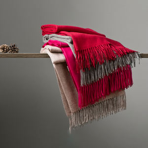 टेफू फैक्ट्री ओएम/ओडम 70*180 + 10*2 सेमी थोक 30% कश्मीरी 70% मेरिज्ड ऊन शॉल 250gism टासल - Product Image 2