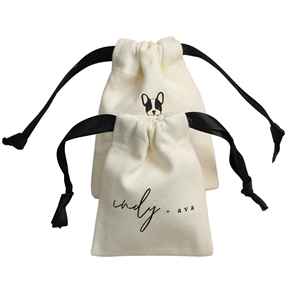 Sac à cordon en toile de coton recyclable EcoDari personnalisé avec logo imprimé à l'écran pour l'emballage de bijoux et de cadeaux - Product Image 1