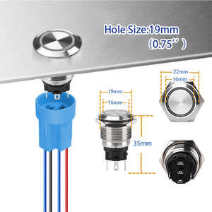 12v开关，带线束连接器插座插头尾纤，用于DC电机按钮开关 - Product Image 2