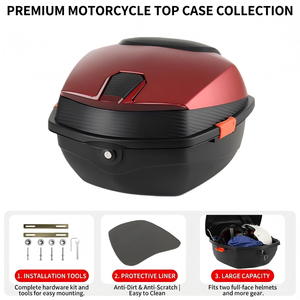Caja Superior para Motocicleta Impermeable de 35L, Multicolor, de PP y ABS, con Logotipo Personalizable OEM para Reemplazo/Reparación - Product Image 1