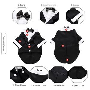 Ropa de Lujo para Mascotas Otoño-Invierno, Traje Formal Clásico de Poliéster, Esmoquin Sólido para Perros Caballeros y Gatitos - Product Image 1