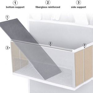 Sac de rangement suspendu gris non tissé à 6 niveaux, enduit de PVC, à suspendre sur la fenêtre ou la porte, pour la cuisine, la chambre et la salle de classe - Product Image 3