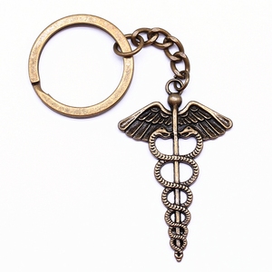 Vente chaude en alliage de Zinc porte-clés symbole de sauvetage porte-clés médecin <span class=keywords><strong>infirmière</strong></span> 3d porte-clés <span class=keywords><strong>caducée</strong></span> serpent porte-clés en métal - Product Image 1