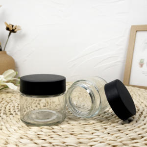 Pot en verre vide de stockage de fleurs violettes noires anti-odeur avec couvercle CR - Product Image 1