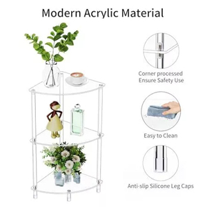โต๊ะข้างอะคริลิกทรงสามเหลี่ยมแบบใสสำหรับพื้นที่ขนาดเล็ก - Product Image 2