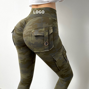 Leggings cargo de yoga pour femmes avec poches, <span class=keywords><strong>pantalon</strong></span> cargo camouflage personnalisé à 6 poches, taille haute, joggers gothiques, leggings de sport - Product Image 1