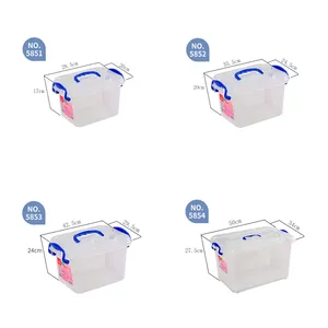 HOUSEHOLD STORAGE BOX WITH LID Manufacturer Multipurpose Stackable PP Cloth Clear Plastic Storage Box For Toys