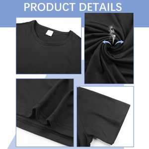 Camisetas Negras Lisas al por Mayor, Cuello Redondo, Manga Corta, Camisetas Interiores <span class=keywords><strong>de</strong></span> Poliéster para Hombre, Camisetas Lisas Unisex para Adultos - Product Image 5