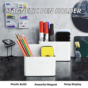Hot Sale <b>White</b> Hanging Magnetic <b>Marker</b> <b>Pen</b> Holder Strong Magnet Organizer Dry Erase <b>Markers</b> Plastic /Material Square Clock - Product Image 2