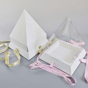 Sunshine Pyramid <b>Box</b> Cake Dessert Food Grazing Platter Pyramid <b>Box</b> Sharing Cardboard Pyramid Shaped Canele Food <b>Box</b> - Product Image 4