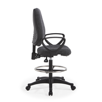 Chaise de bureau ergonomique en tissu pour la maison, chaise d'ordinateur avec accoudoirs, pivotante, réglable, dossier mi-haut, moderne