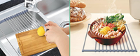 2024 Offre Spéciale extensible enroulable sur l'évier égouttoir à vaisselle cuisine enrouler égouttoir à vaisselle pour tasses, fruits, fourchettes