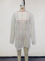 Nouvelle Robe de Plage Longue à Manches Longues pour Femmes, Bikini Cover-up pour l'Été, Kaftan Transparent, Sarong de Plage, Robe de Plage Ouverte sur le Côté, Robe de Soirée