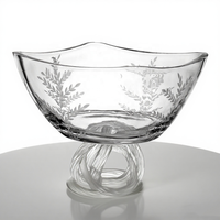 Bol en verre cristal de haute qualité avec Style de feuille de Base en forme de noeud pour le salon Table basse fête de mariage tenue de fruits secs