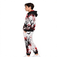 Ensemble de survêtement Halloween pour homme, sweat à capuche graphique oversize et pantalon de jogging, en polaire, streetwear, vêtements de sport décontractés d'hiver