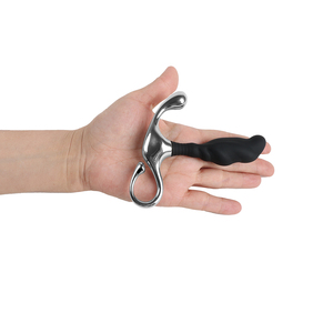 سيليكون مقاوم للماء للرجال والمثليون جنسيا الذكور G-Spot سدادة المؤخرة الشرجية مع سبائك الزنك ألعاب جنسية بمقبض معدني - Product Image 3