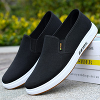 Chaussures de travail décontractées pour hommes, style slip-on, respirantes, à semelle souple, en toile de coton pur, couleurs unies, vente chaude actuelle, directement de l'usine