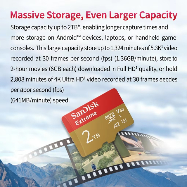 Class 10 High Speed 2tb Sd TF Memory Card 32gb 64gb 128Gb 256gb 512gb 1tb 2tb ADAPTER for SanDisk
