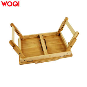 WOQI <span class=keywords><strong>Plateau</strong></span> pliable classique en bambou <span class=keywords><strong>pour</strong></span> ordinateur portable et petit déjeuner <span class=keywords><strong>Plateau</strong></span> de rangement durable réglable en hauteur <span class=keywords><strong>pour</strong></span> le salon - Product Image 4