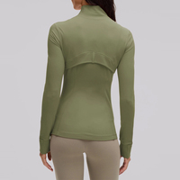 Chaqueta de Yoga para Mujer al por Mayor de Alta Calidad, Tejida, Transpirable, Ajustada, Impermeable, Cortavientos, con Cierre de Cremallera para Invierno, para Gimnasio