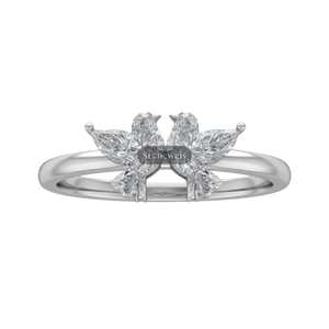 Anillo de Compromiso de Moda con Diamante Cultivado en Laboratorio con Corte Love Bird, Certificado GIA IGI, Oro Fino de 925, Plata de Ley Chapada en Oro de 18k, Regalo - Product Image 1