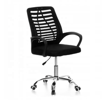 Chaise de bureau ergonomique à hauteur réglable avec dossier en tissu maillé pour espace de travail, bureau à domicile et étude