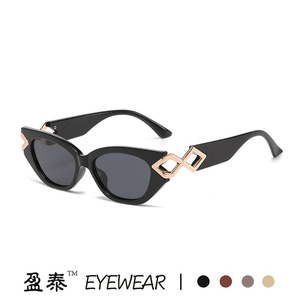 แว่นกันแดดทรงแคทอายสีม่วง ยี่ห้อ Yingtai Eyewear ป้องกันรังสียูวี 400 กรอบพลาสติกและโลหะ แฟชั่นสำหรับผู้หญิง - Product Image 5