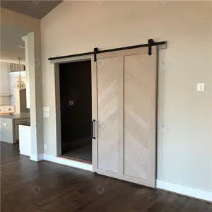 Puertas de granero de madera para el interior del dormitorio, puertas de madera de Granero modernas, precio competitivo